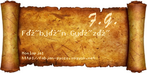 Fábján Győző névjegykártya